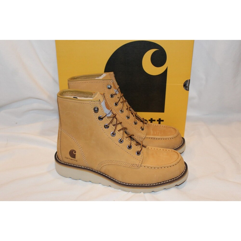 Carhartt Women’s Moc Toe Wedge 6" Work Leather Boots NEW 9.5 BROWN $170
